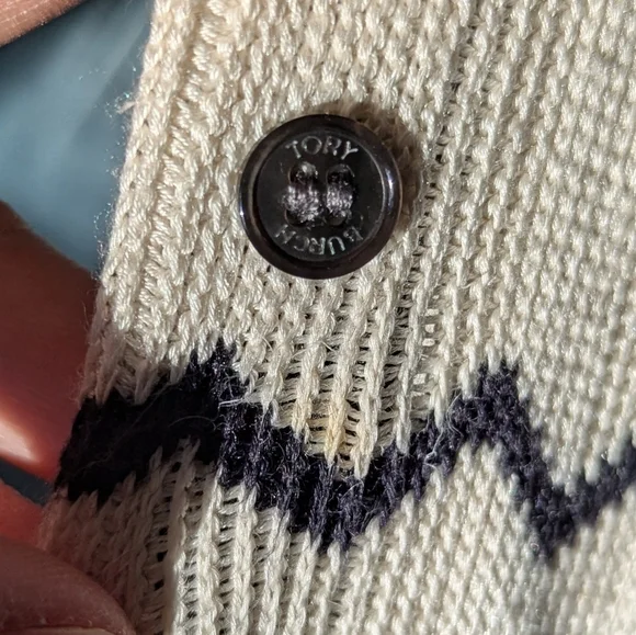 TORY BURCH silk cardigan sweater M L - Picture 9 of 12